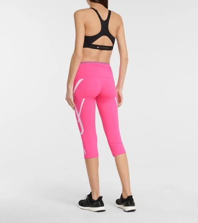 Shop Adidas By Stella Mccartney Truepace Cropped Leggings In Pink