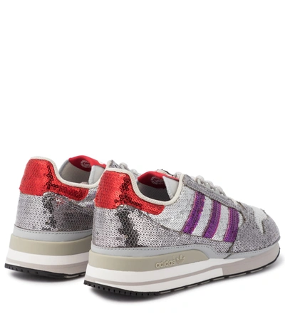Zx 500 Sequin Sneakers In Silver