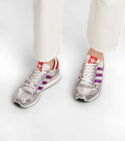 Adidas Originals Zx 500 Sequin Sneakers In Silver | ModeSens