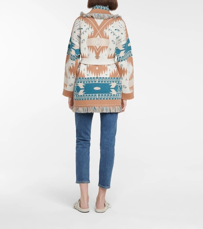 Shop Alanui Regenerated Big Dream Cashmere And Wool Cardigan In Brown