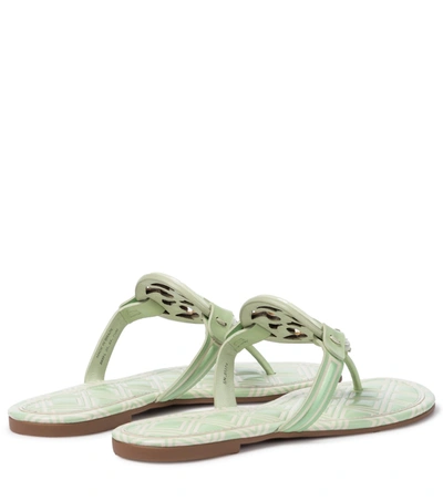 Shop Tory Burch Miller Leather Thong Sandals In Green
