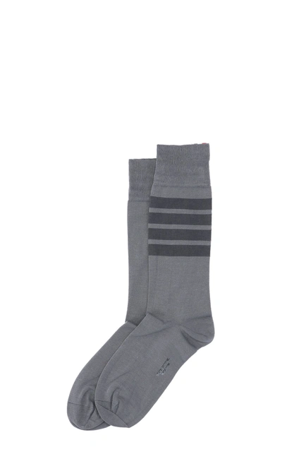 Shop Thom Browne Women's Grey Cotton Socks