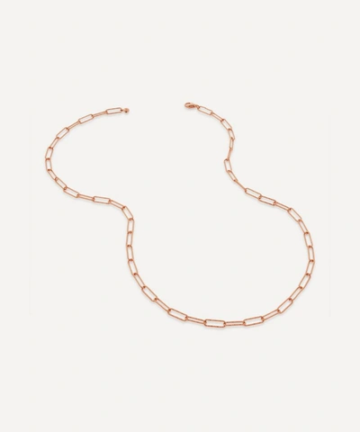 Shop Monica Vinader Rose Gold Plated Vermeil Silver Alta Textured Chain Necklace