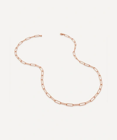 Monica Vinader Rose Gold Plated Vermeil Silver Alta Textured Chain Necklace In Rose Gold