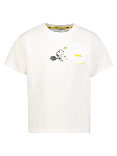 G T-shirt Girls Tee In Puma X White For Kids | ModeSens Peanuts