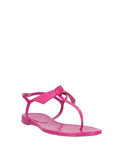 Shop Alexandre Birman Woman Thong Sandal Fuchsia Size 6 Textile Fibers In Pink