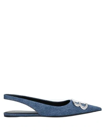 Shop Balenciaga Ballet Flats In Blue