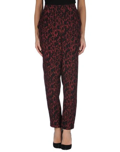 Ganni Casual Pants In Maroon