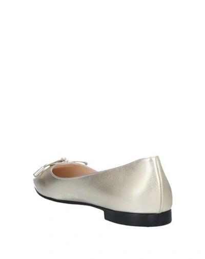 Shop Prada Ballet Flats In Platinum