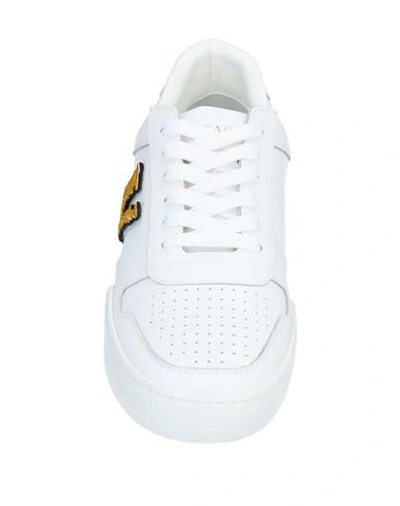 Shop Versace Woman Sneakers White Size 7 Calfskin, Textile Fibers