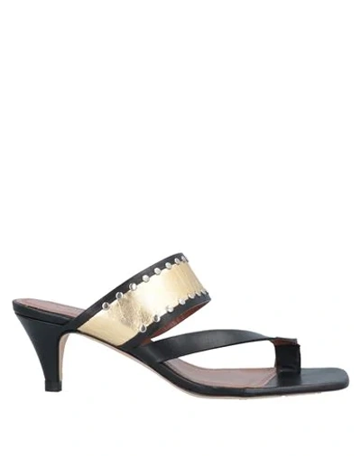 Shop Sandro Toe Strap Sandals In Gold