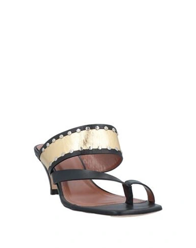 Shop Sandro Toe Strap Sandals In Gold