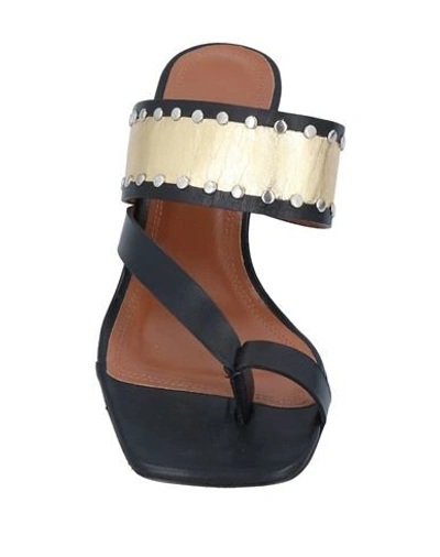 Shop Sandro Toe Strap Sandals In Gold