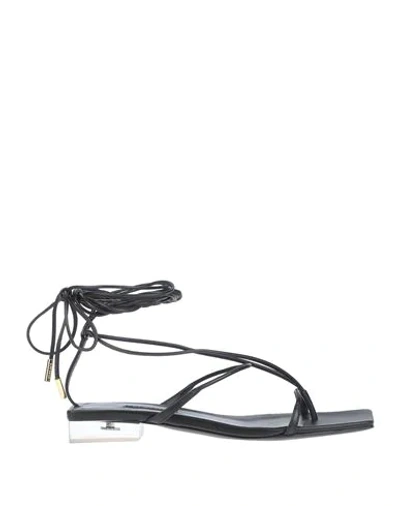 Shop Versace Woman Thong Sandal Black Size 8 Soft Leather