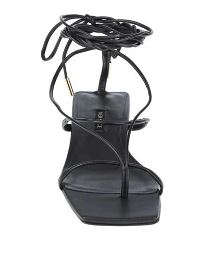 Shop Versace Woman Thong Sandal Black Size 8 Soft Leather