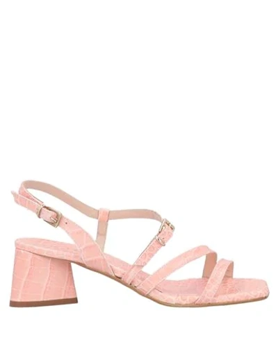 Shop Les:venues Les: Venues Sandals In Salmon Pink