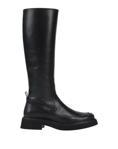 Tod's Woman Boot Black Size 7 Leather In Black