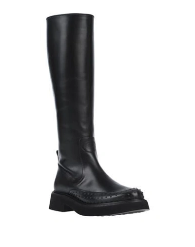 Tod's Woman Boot Black Size 7 Leather In Black