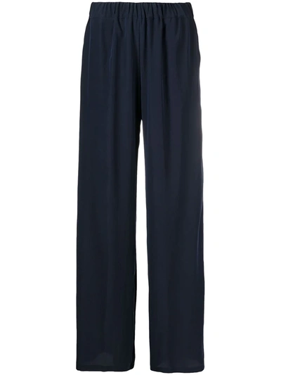Shop P.a.r.o.s.h Wide-leg Flared Trousers In Blue