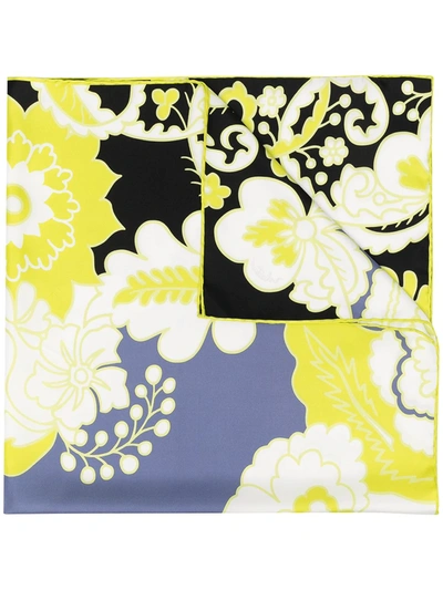 Shop Valentino Floral-print Scarf In Black