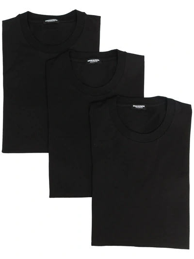 Shop Dsquared2 Crew Neck T-shirt (set Of Three) In Schwarz