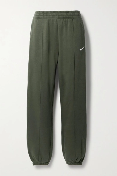 Shop Nike Sportswear Cotton-blend Jersey Track Pants In Army Green