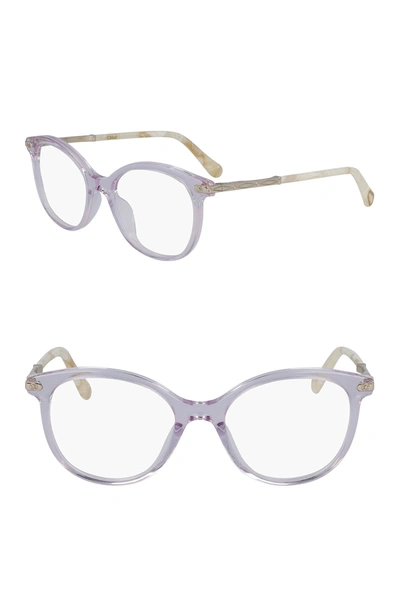 Shop Chloé Oval 45mm Optical Frames In Lilac