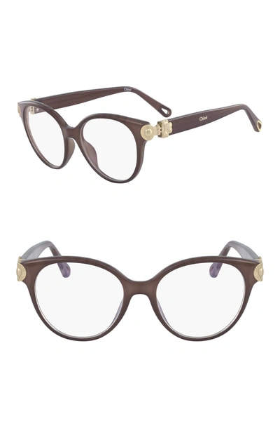 Shop Chloé 52mm Cat Eye Full Rim Optical Frames In Brown