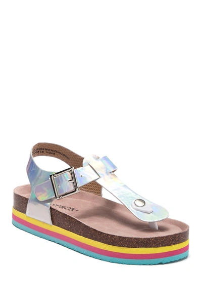 Shop Sprox Rainbow Platform Sandal In Silver