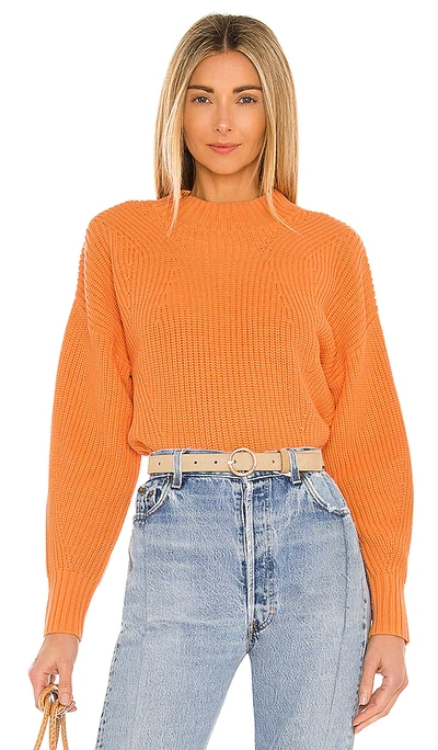 Shop 525 Mia Cropped Sweater In Orange Zest