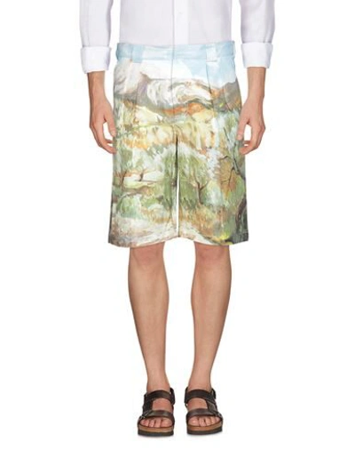 Jacquemus Costume Landscape-print Cotton Shorts In Sky Blue