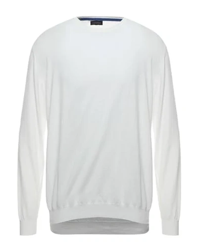 Shop Angelo Nardelli Man Sweater White Size Xxl Cotton