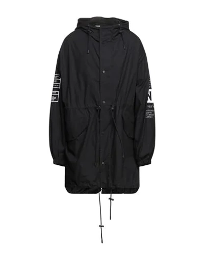 Shop Buscemi Man Overcoat & Trench Coat Black Size 40 Cotton, Elastane, Pvc - Polyvinyl Chloride