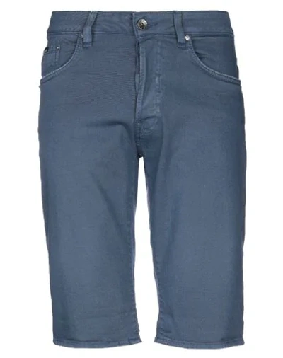 Shop Gas Denim Shorts In Slate Blue