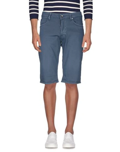 Shop Gas Denim Shorts In Slate Blue
