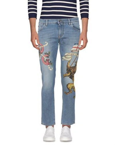 Shop Dolce & Gabbana Man Jeans Blue Size 36 Cotton, Elastane