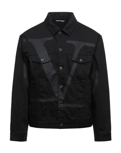 Shop Valentino Garavani Man Denim Outerwear Black Size 42 Cotton