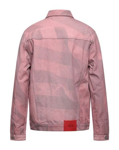 Shop 424 Fourtwofour Denim Outerwear In Pastel Pink