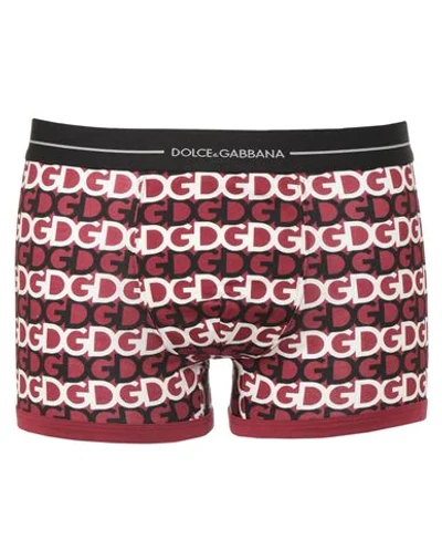 Shop Dolce & Gabbana Underwear Man Boxer Burgundy Size 40 Cotton, Polyester, Elastane In Maroon