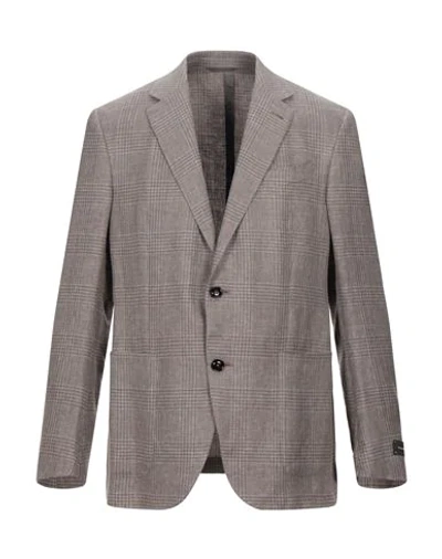 Shop Ermenegildo Zegna Zegna Man Blazer Khaki Size 44 Linen, Wool, Silk In Beige