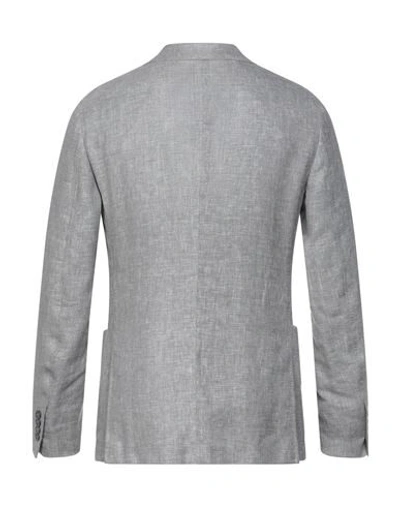 Shop Ermenegildo Zegna Zegna Man Blazer Grey Size 44 Linen, Wool, Silk, Calfskin