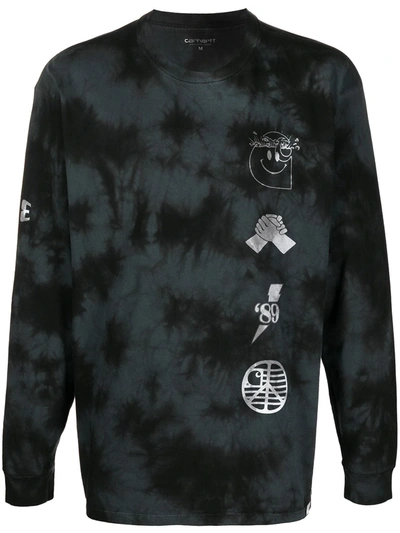 Shop Carhartt Tie-dye Patch Sweatshirt In Black