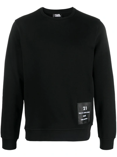 Shop Karl Lagerfeld Logo Patch Sweatshirt In Black