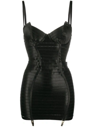Shop Bordelle Angela Contour Mini Dress In Black
