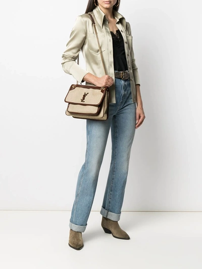 Shop Saint Laurent Niki Medium Bag In Neutrals