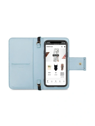 Shop Fendi Iphone 12/12 Pr Logo Case In Blue
