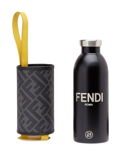 Shop Fendi Ff-motif Bottle Holder In Black