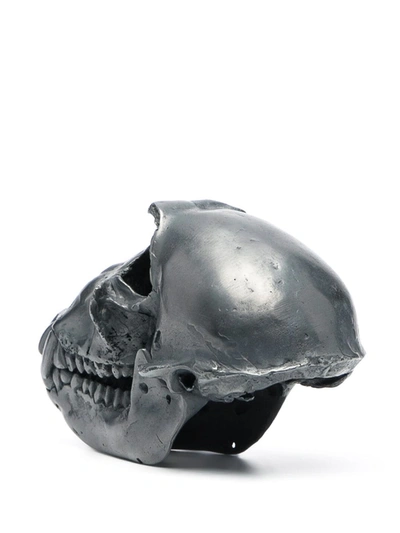 Parts Of Four Monkey Skull Decorative Object In Silver