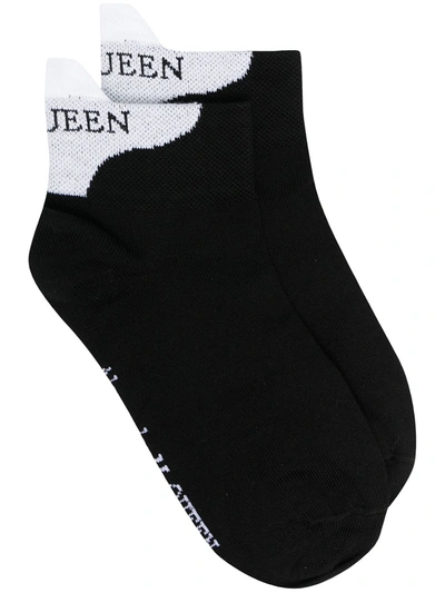 Shop Alexander Mcqueen Logo-print Socks In Black