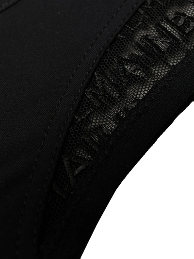 Shop Balmain Semi-sheer Thong In Black